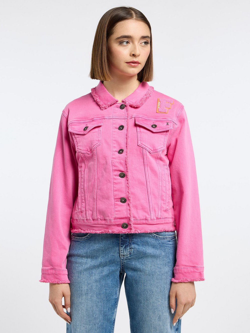 Frieda & Freddies Jeansjacke Damen Baumwolle pink, XXL