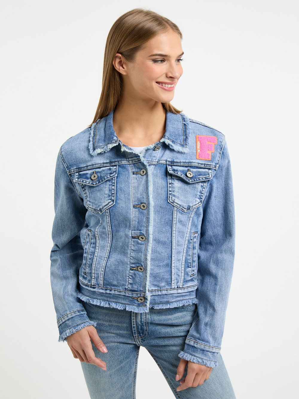 Frieda & Freddies Jeansjacke Damen Baumwolle blau, XXL