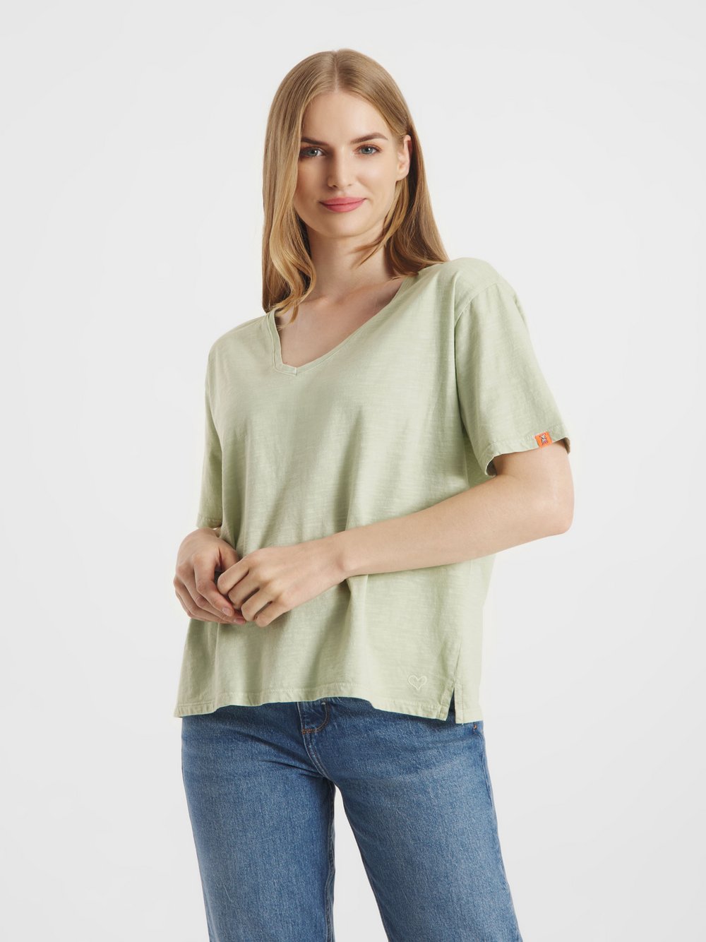 Thumbnail - Frieda & Freddies T-Shirt Damen Baumwolle grün, 46