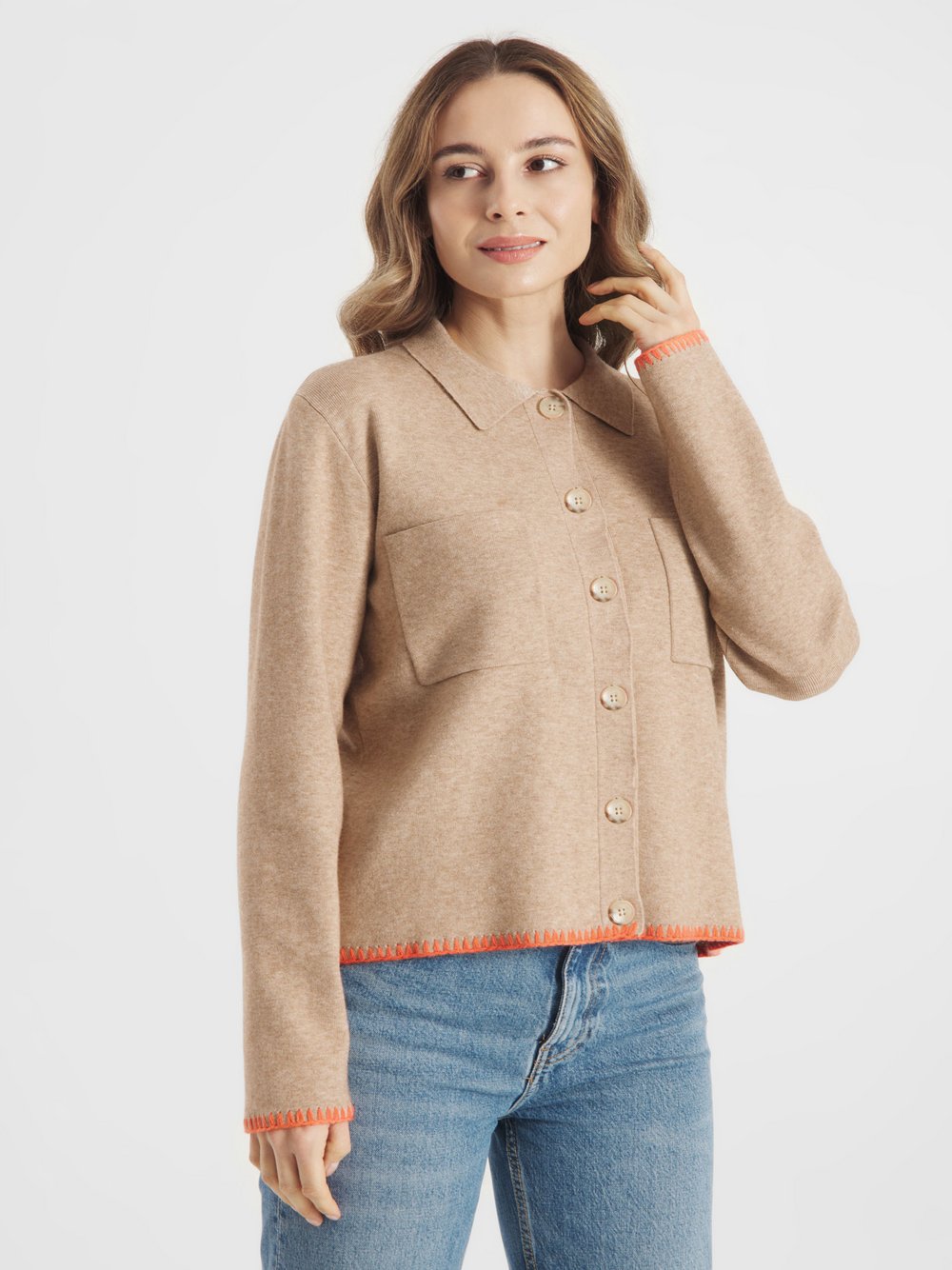 Frieda & Freddies Strickcardigan Damen Viskose beige, 46