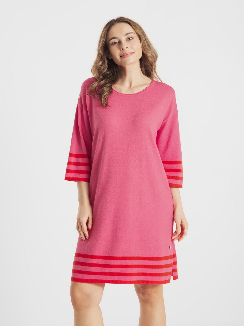 Thumbnail - Frieda & Freddies Sommerkleid Damen Viskose pink gestreift, 44