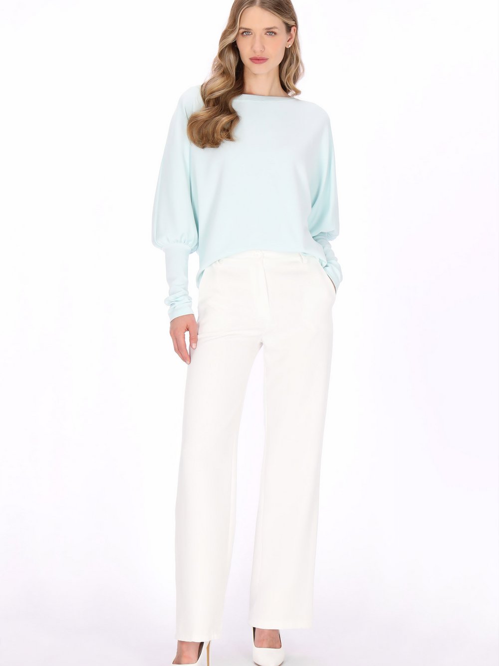 Dreimaster Sweatshirt Damen Viskose blau, L