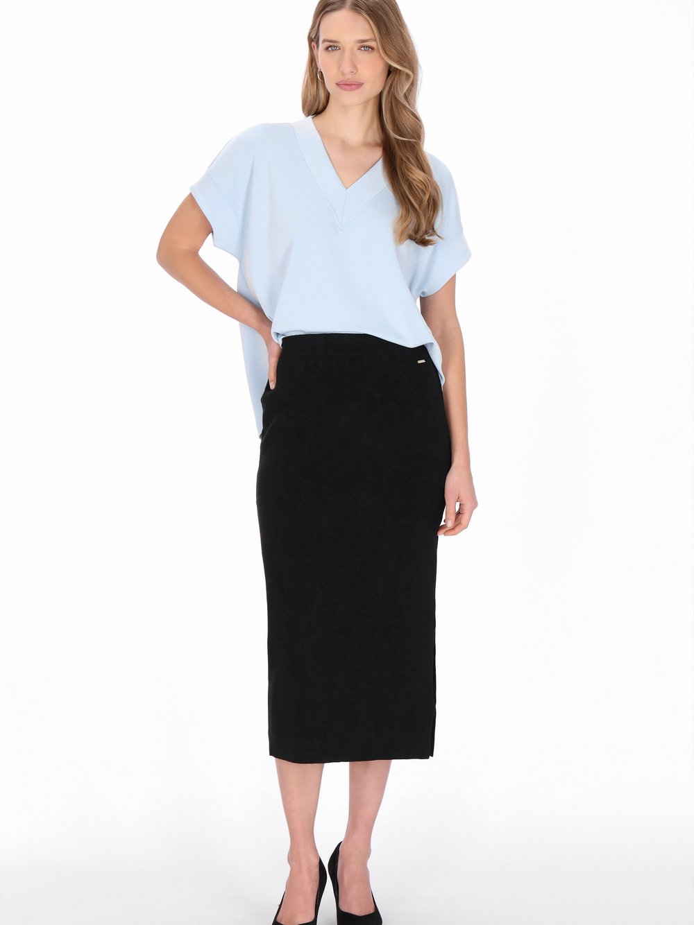 Dreimaster Bluse Damen Viskose blau, S