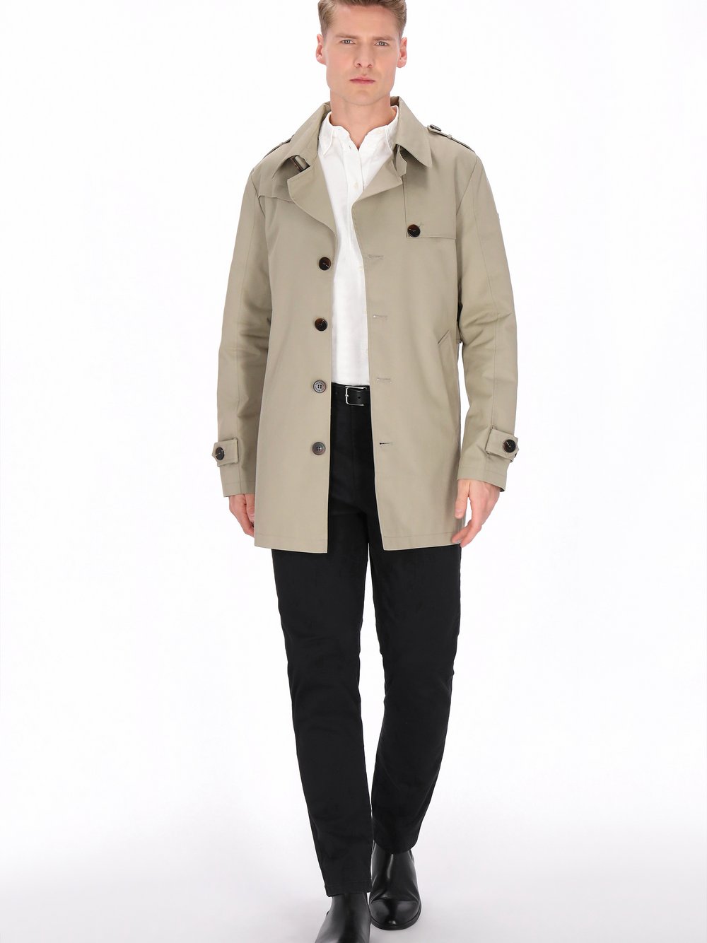 Dreimaster Mantel Herren Baumwolle grün, L