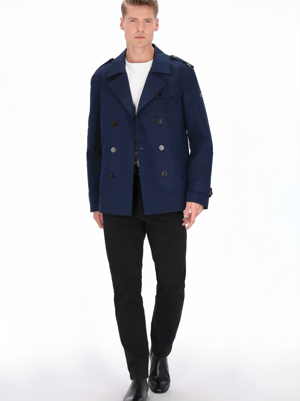 Dreimaster Jacke Herren Baumwolle blau, S