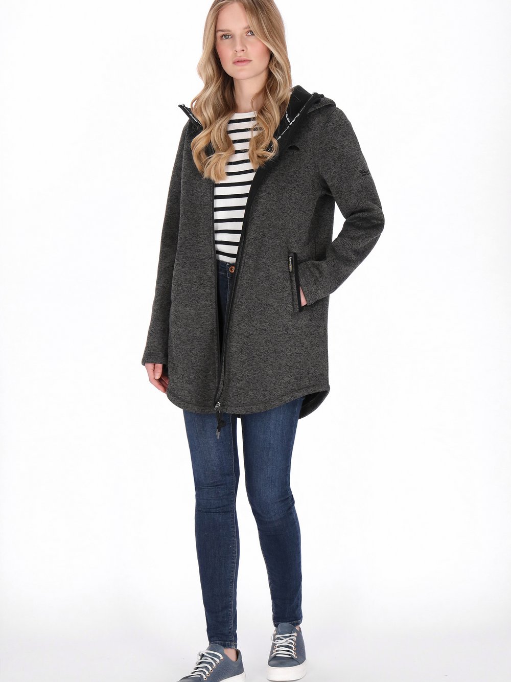 Schmuddelwedda Kapuzenpullover Damen grau meliert, XL