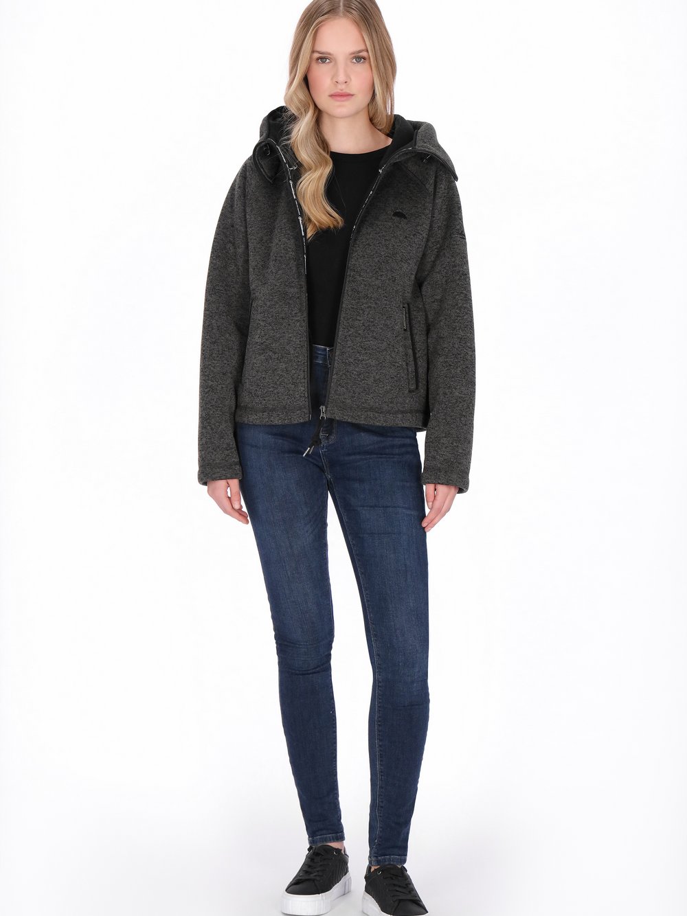 Schmuddelwedda Kapuzenpullover Damen grau meliert, XS