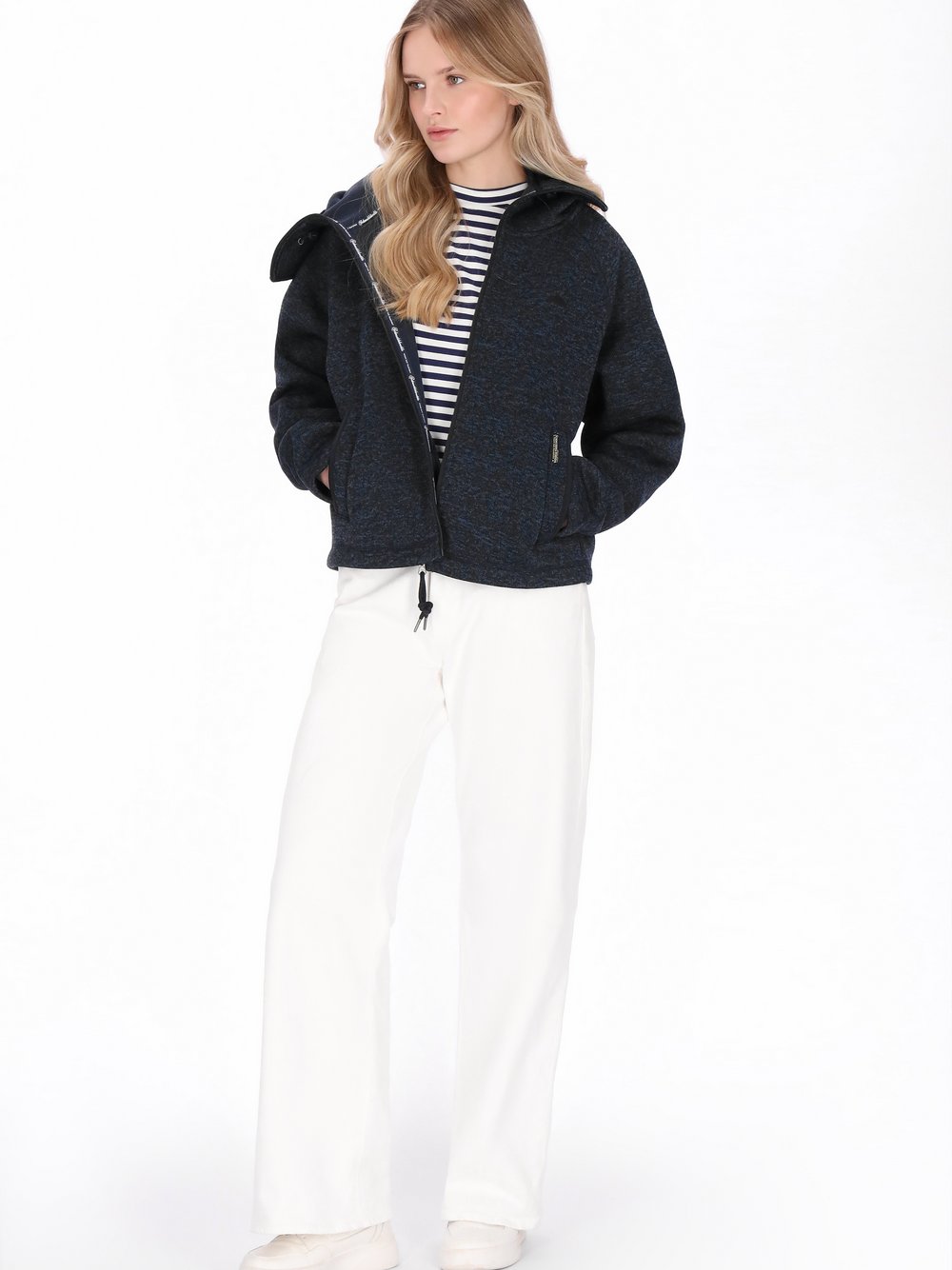 Schmuddelwedda Kapuzenpullover Damen blau meliert, M