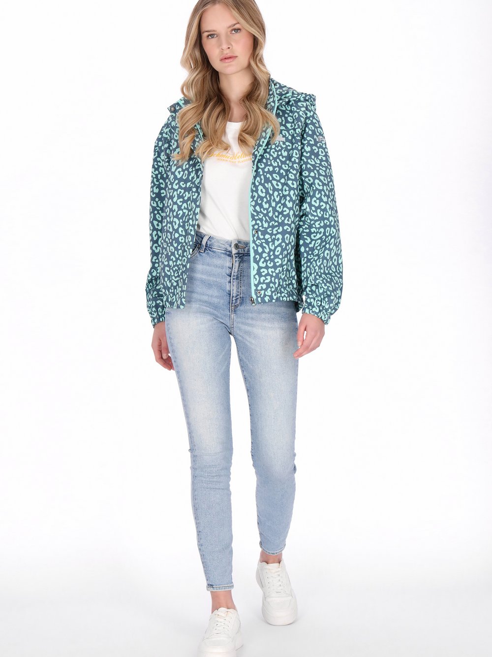 Schmuddelwedda Jacke Damen blau bedruckt, XXL