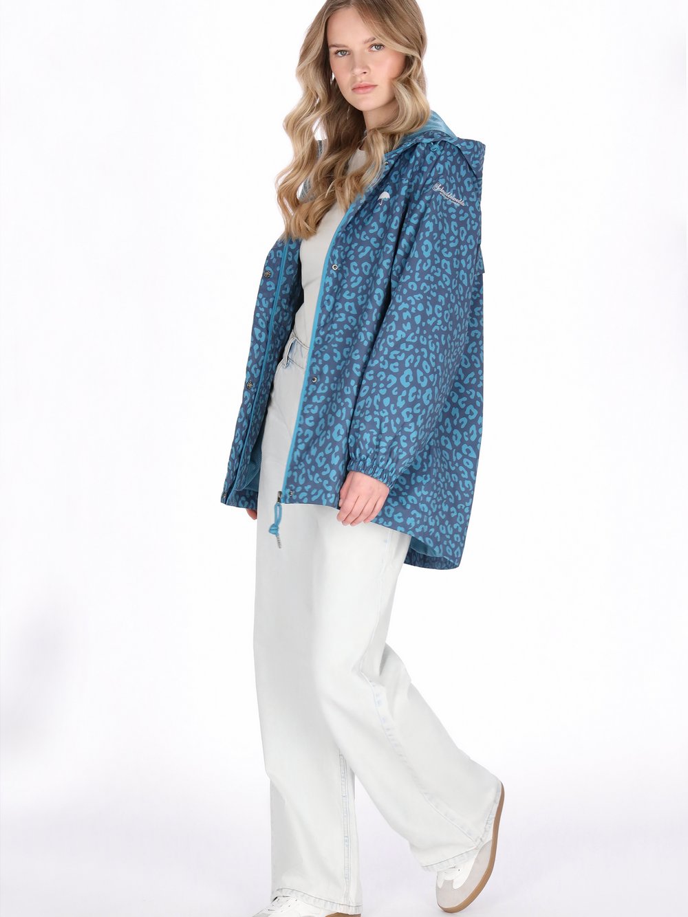 Schmuddelwedda Jacke Damen blau bedruckt, L
