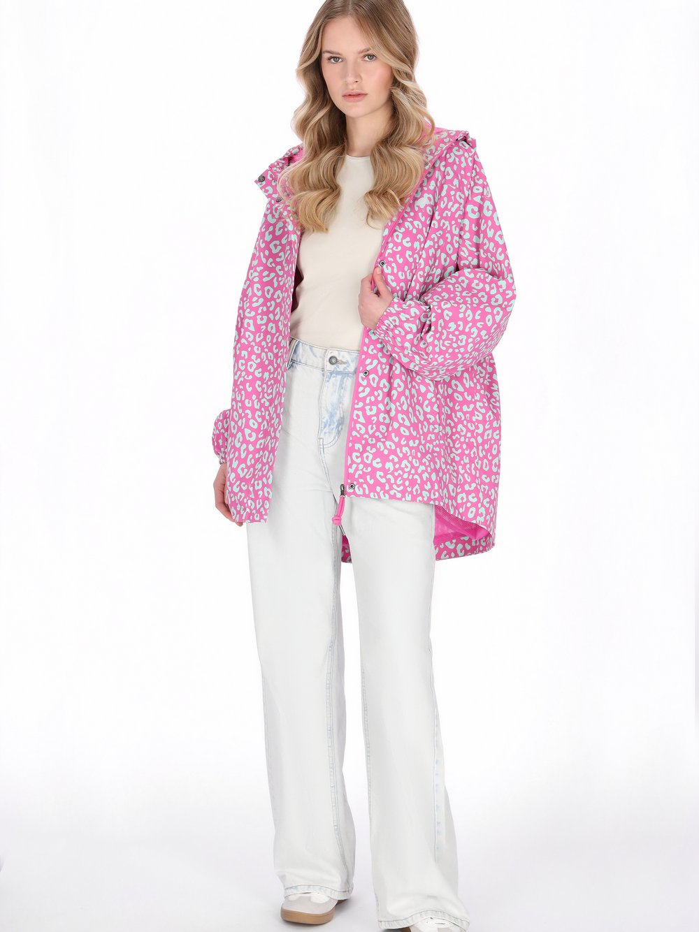 Schmuddelwedda Jacke Damen pink bedruckt, XXL