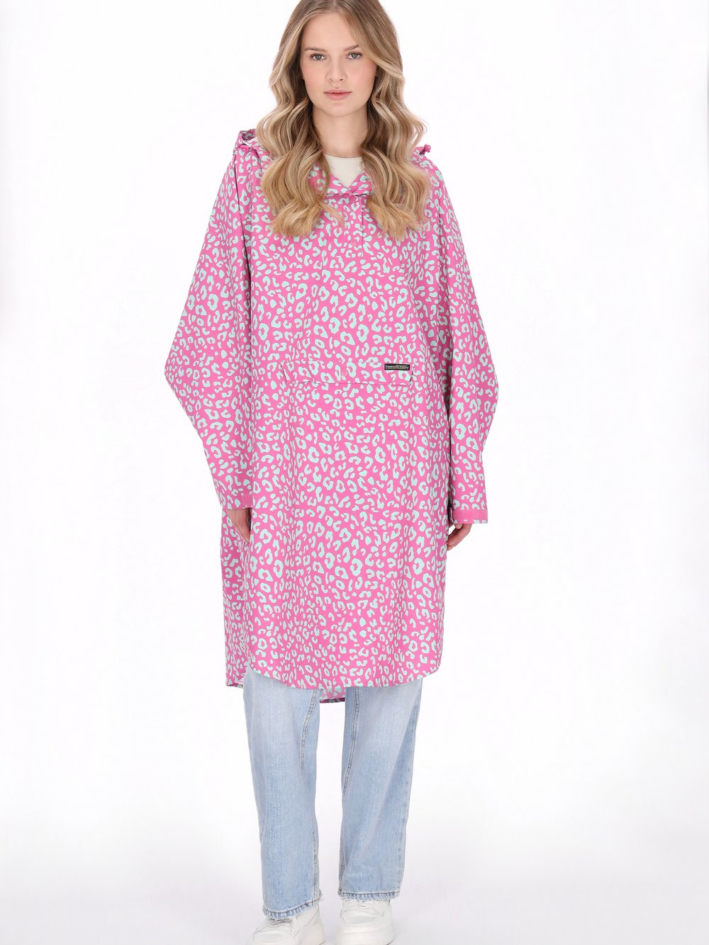 Schmuddelwedda Mantel Damen pink bedruckt, XL