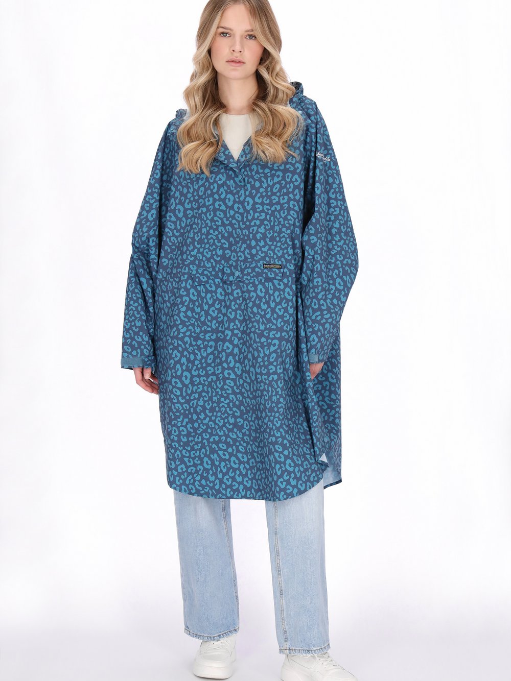 Schmuddelwedda Mantel Damen blau bedruckt, XXL