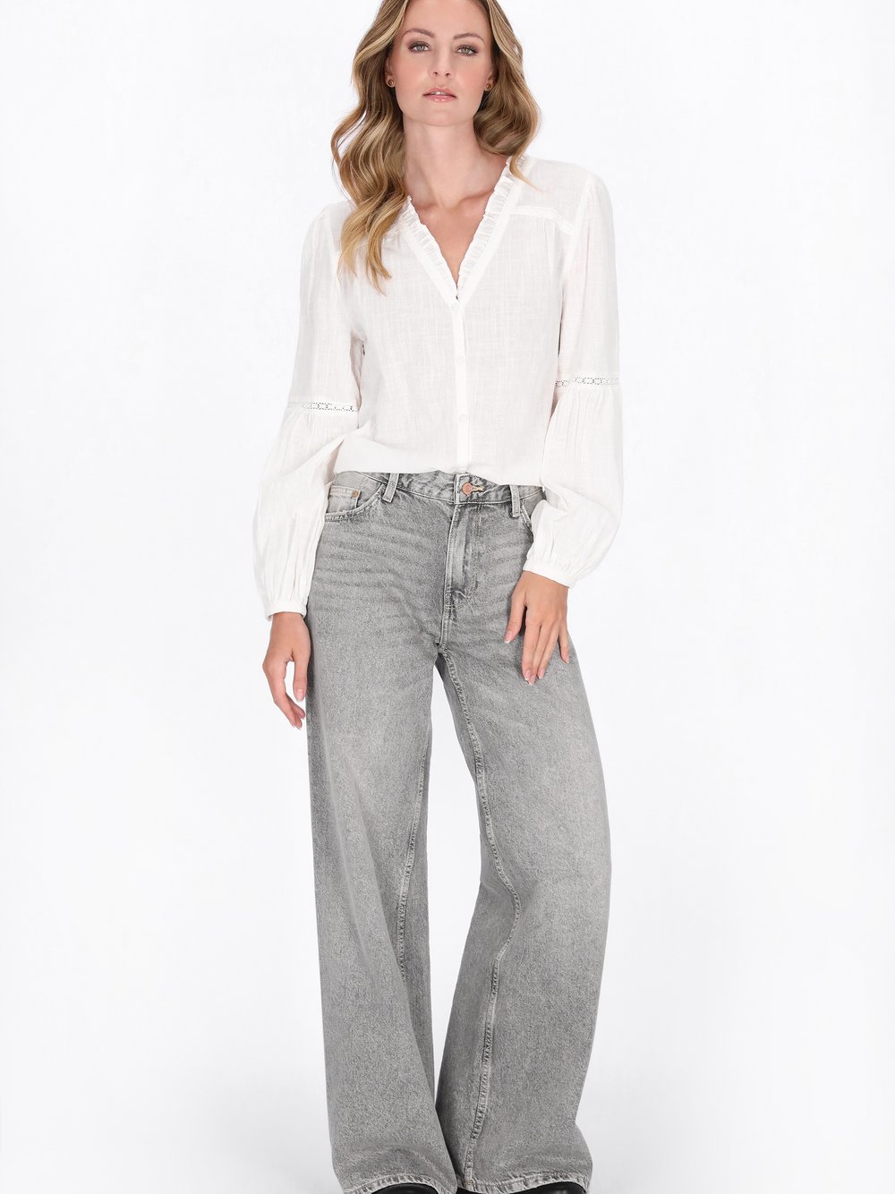 Dreimaster Hemd Damen Baumwolle weiß, XS