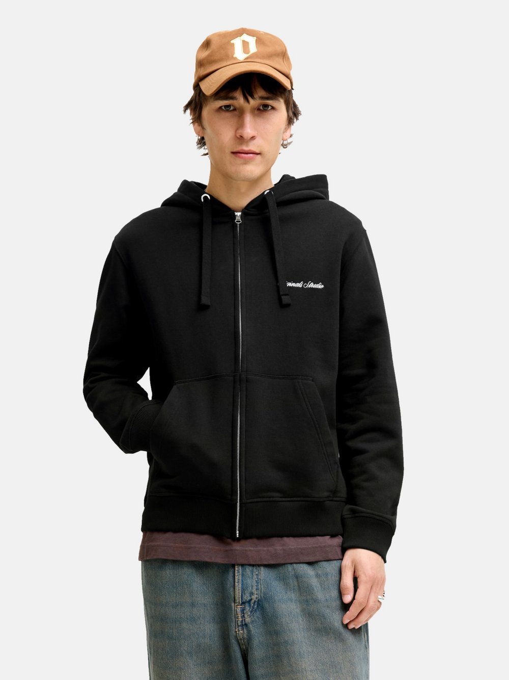 Jack & Jones Kapuzenjacke Herren Baumwolle schwarz, L
