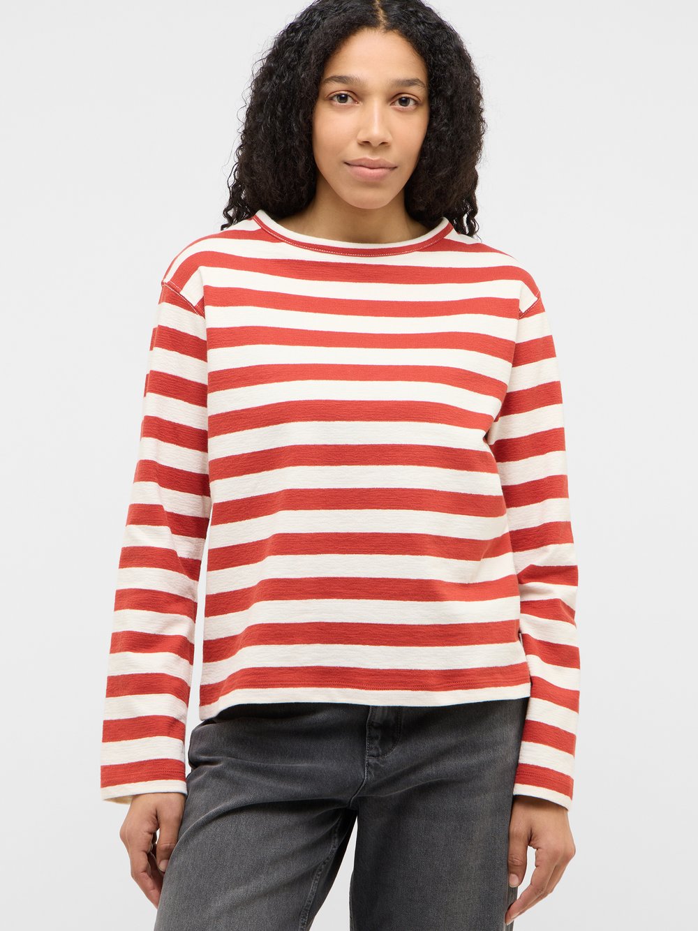 Mustang Langarmshirt Damen Baumwolle mehrfarbig gestreift, XXS