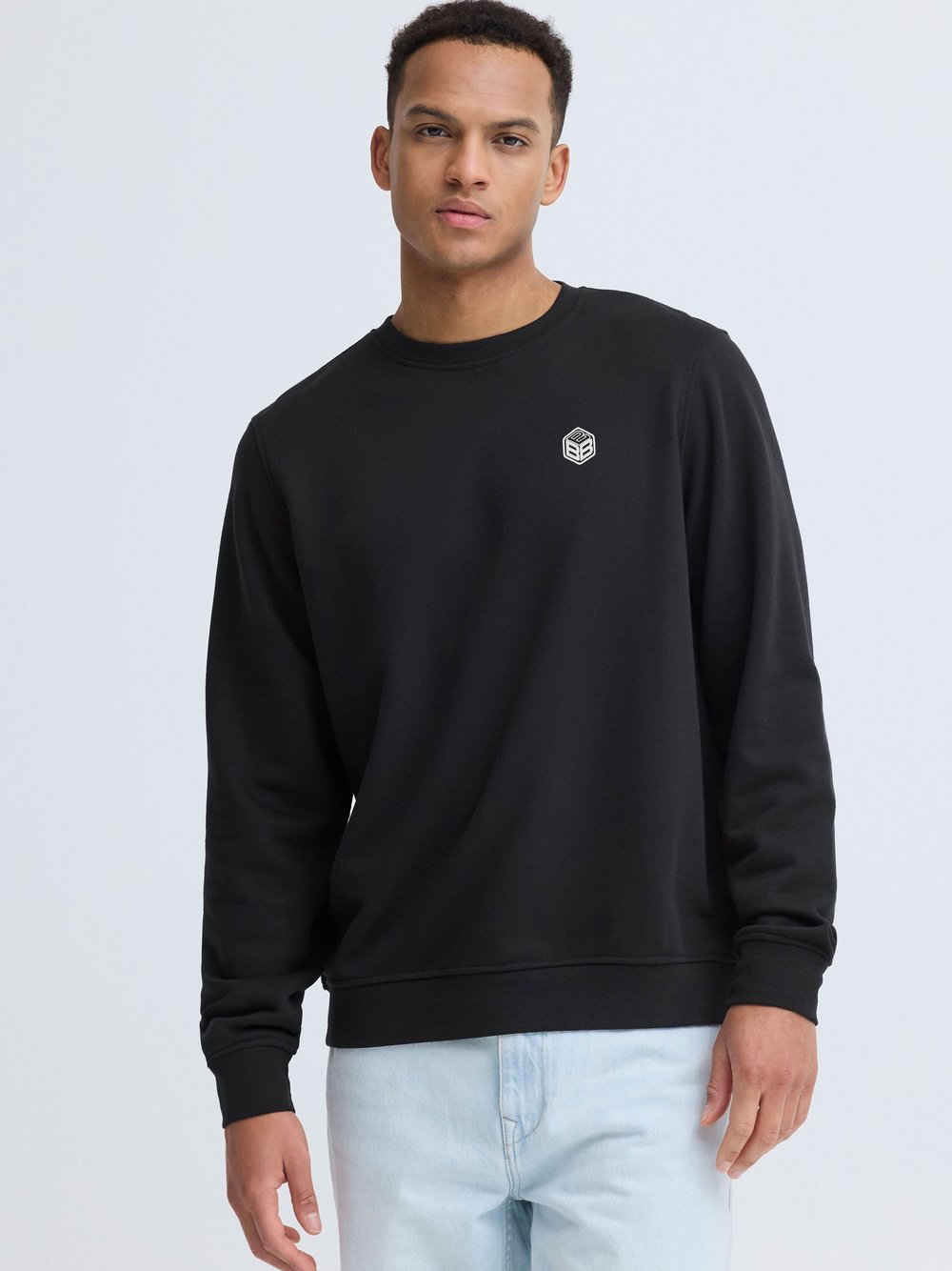 BLEND Sweater Herren Baumwolle schwarz bedruckt, M