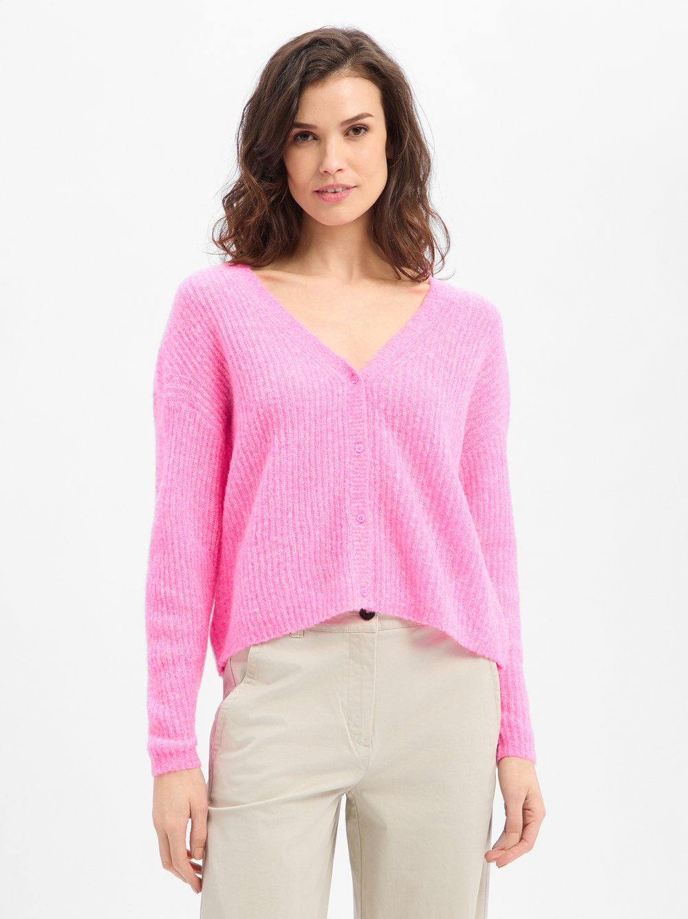 american vintage Woll-Strickjacke Damen Wolle mehrfarbig meliert, S