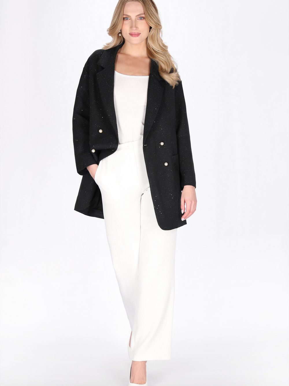 Dreimaster Mantel Damen schwarz, S