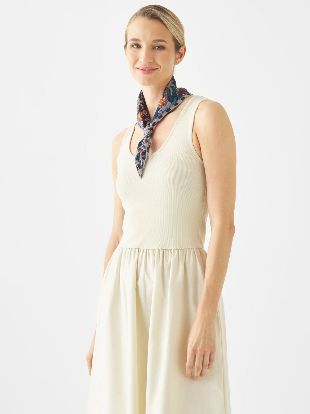 Thumbnail - Codello Nickituch Damen Seide blau bedruckt, ONE SIZE