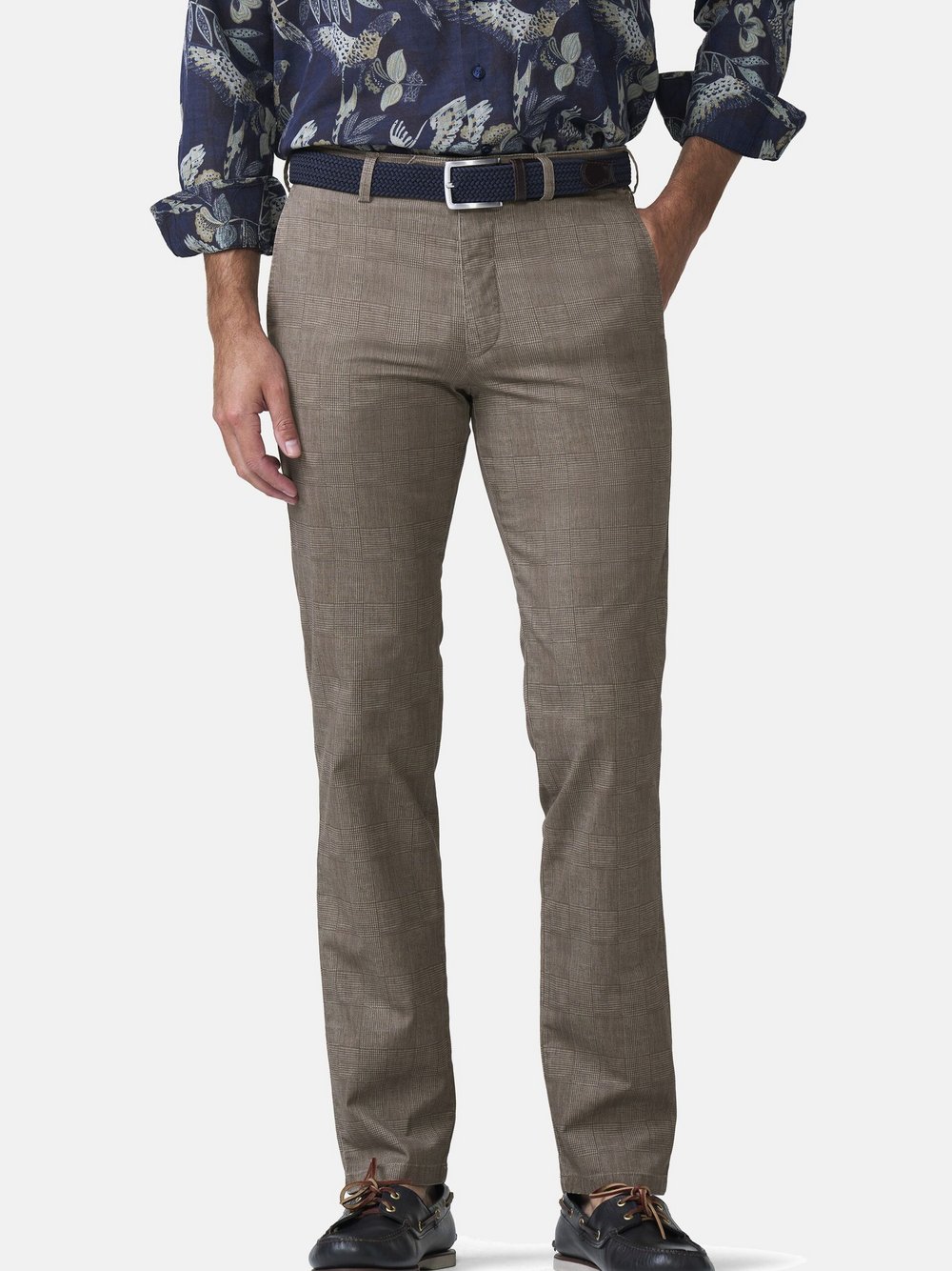 MEYER Hosen Herren Baumwolle braun kariert, 23