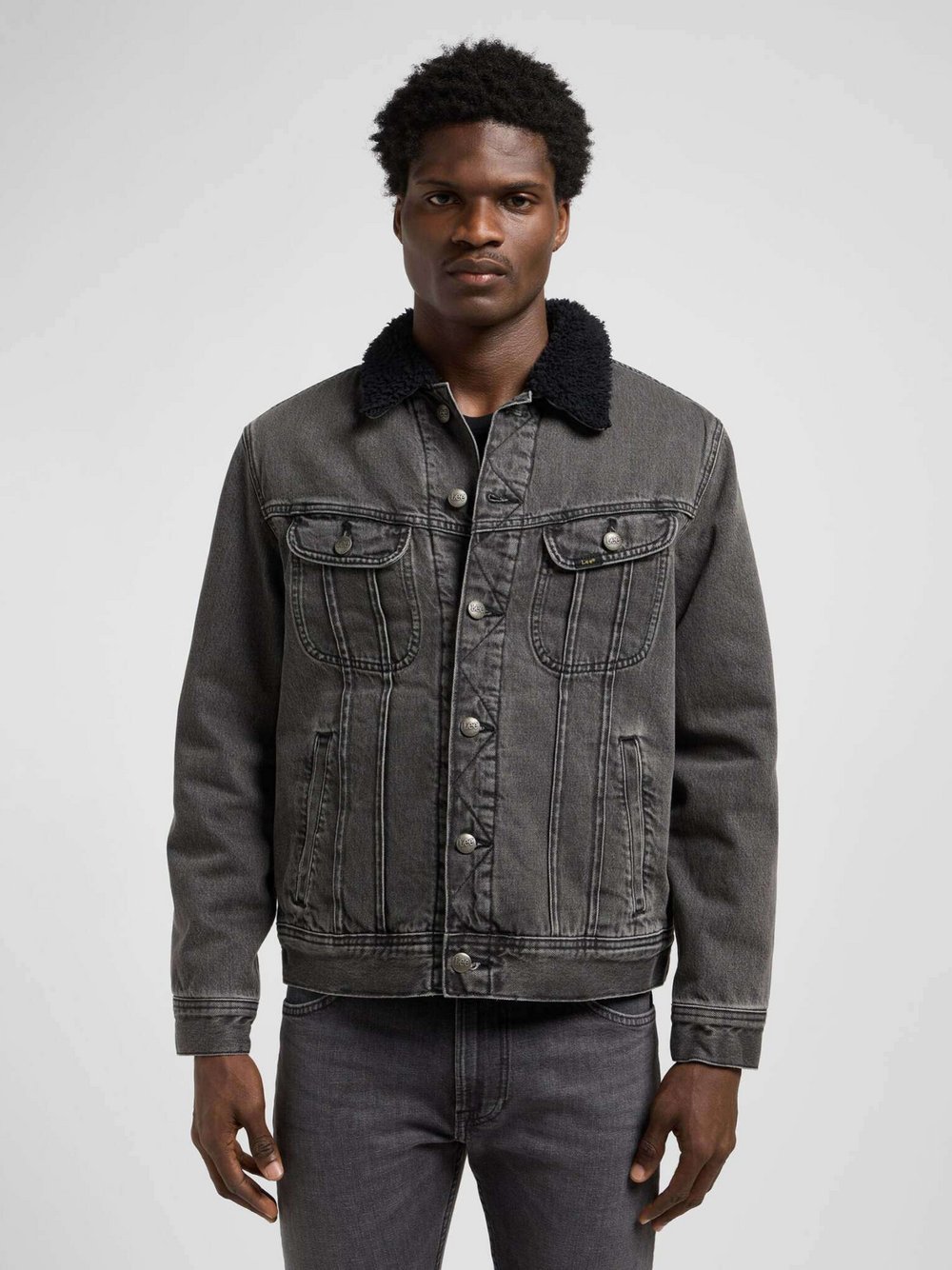 Lee Jeansjacke Herren grau gemustert, XL