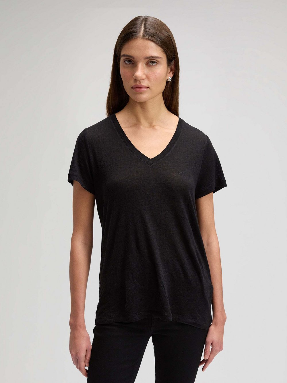 Lee T-Shirt Damen Jersey schwarz, L