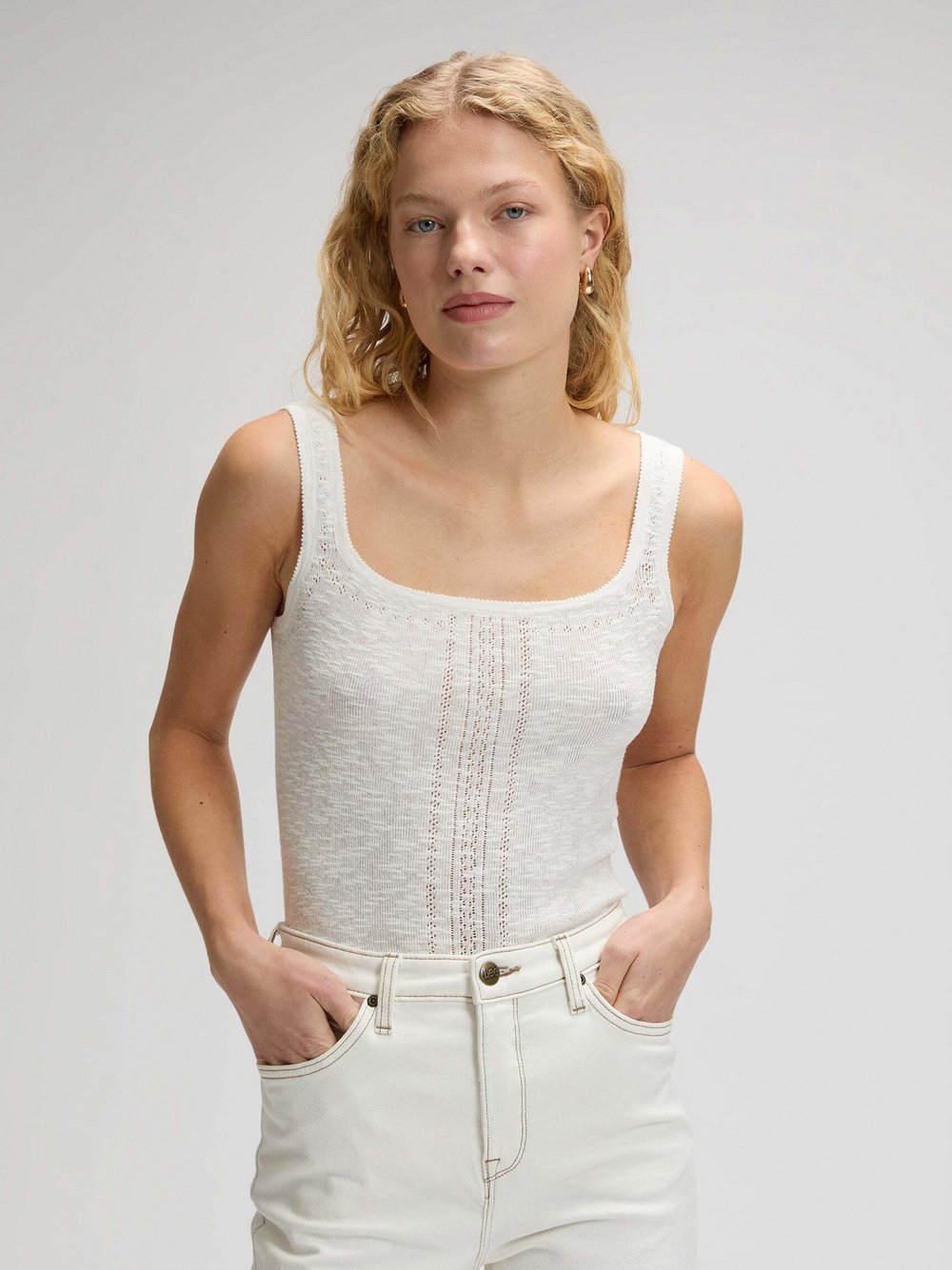 Lee Top Damen Baumwolle beige, XS