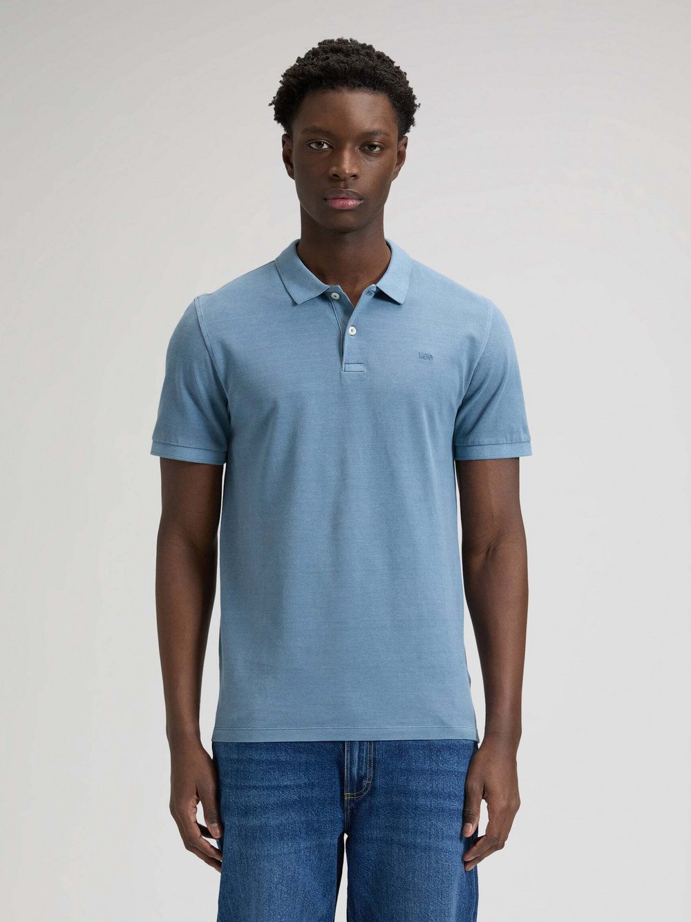 Lee Polo Herren Baumwolle blau bedruckt, XXXL