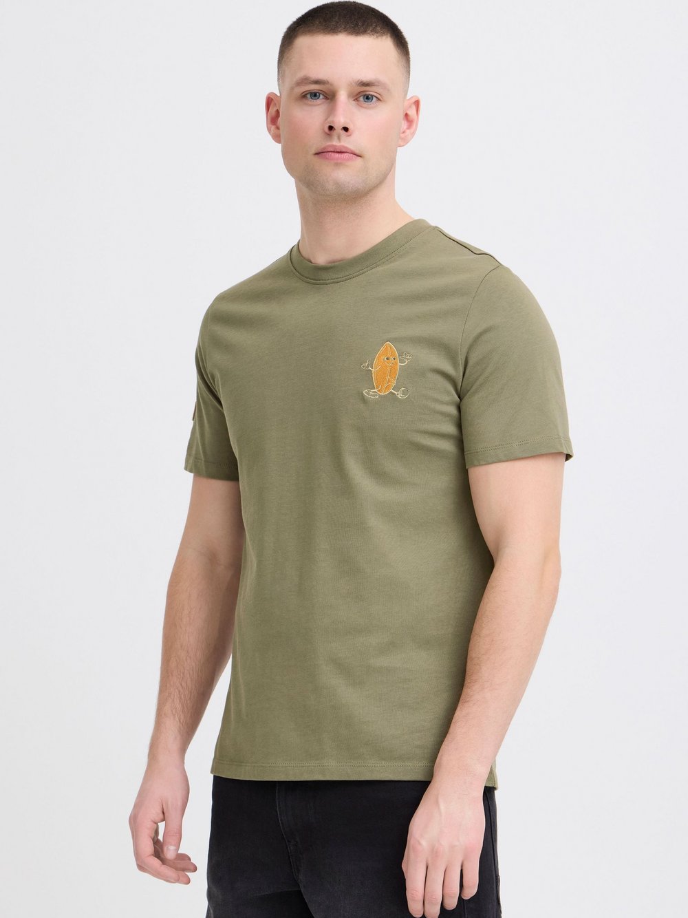 BLEND Rundhalsshirt Herren Baumwolle grün, S