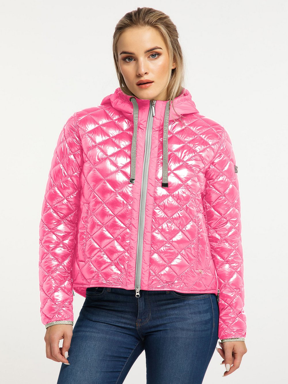 Thumbnail - Frieda & Freddies Steppjacke Damen pink, 40