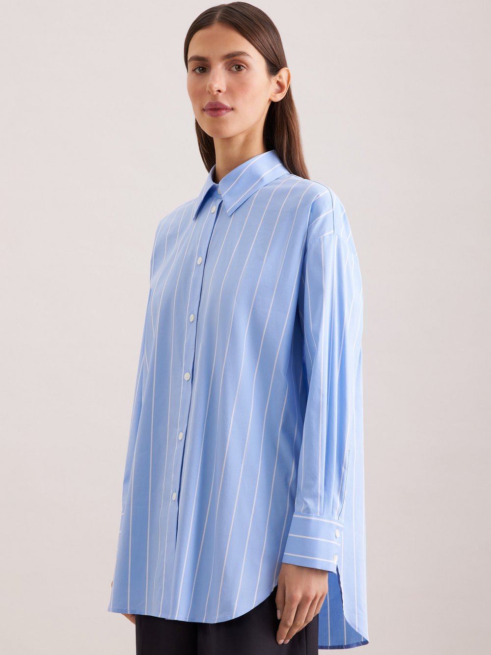 Thumbnail - Seidensticker Hemdbluse Damen Baumwolle blau gestreift, 42