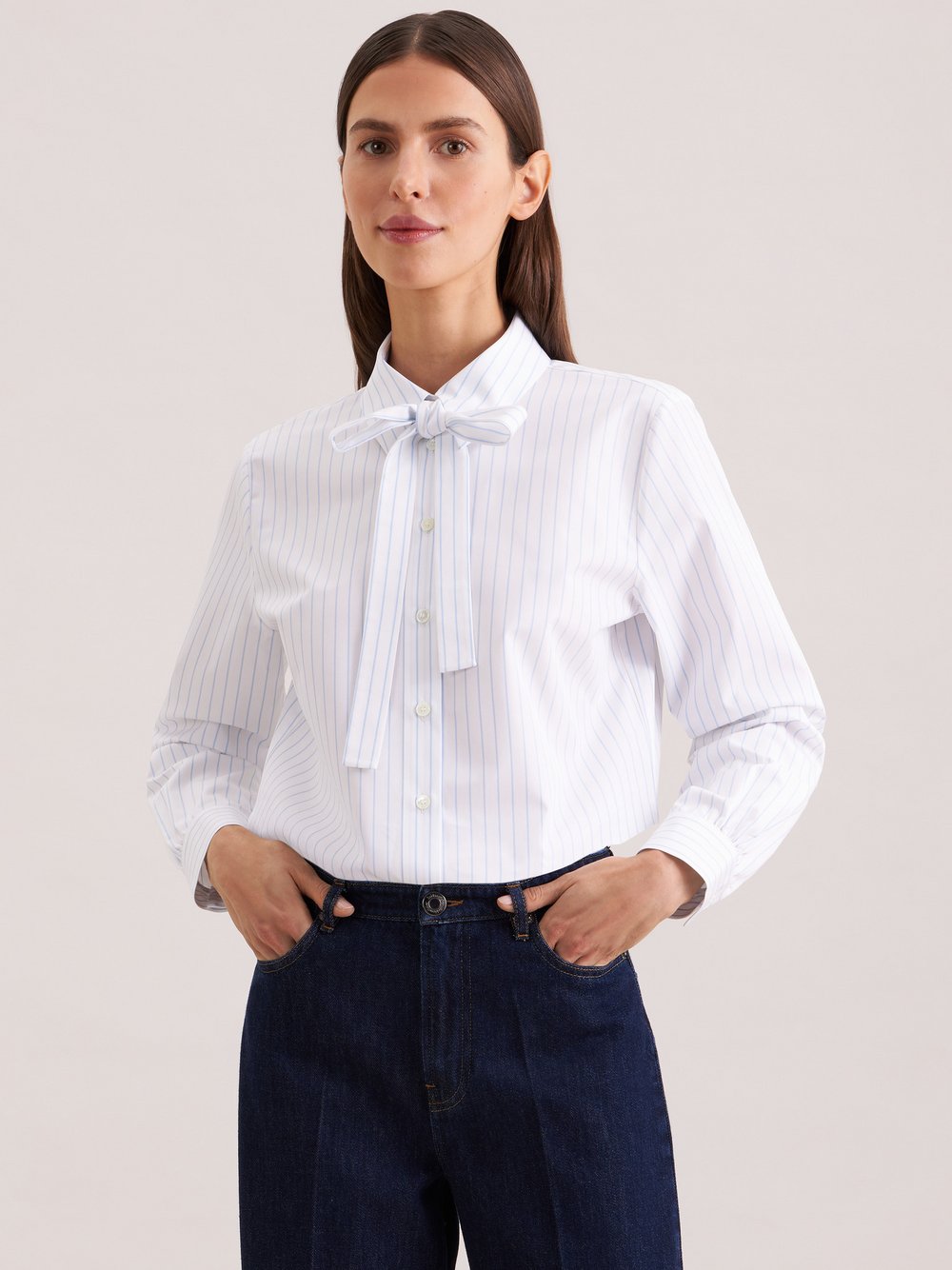 Seidensticker Hemdbluse Damen Baumwolle mehrfarbig gestreift, 42