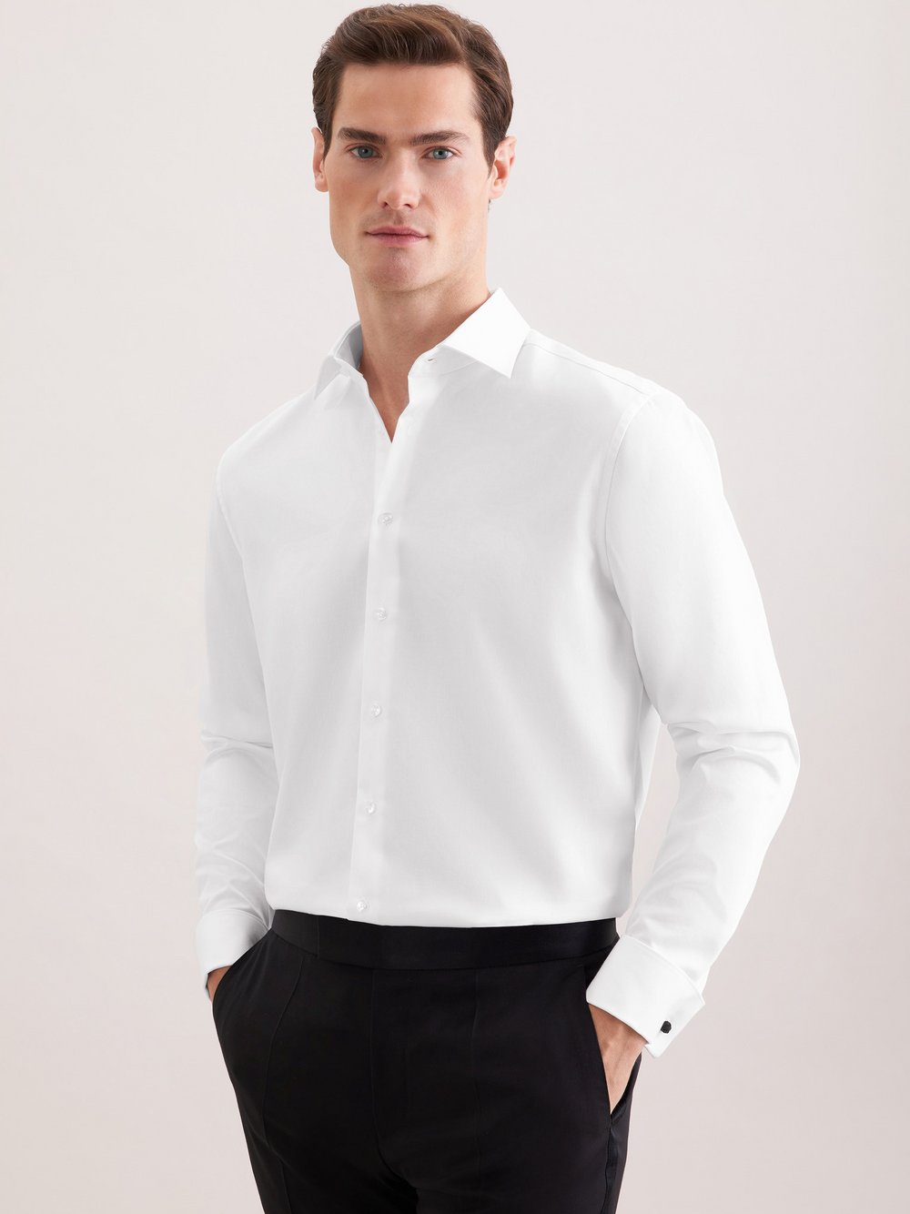 Seidensticker Hemd Herren Regular Fit Baumwolle weiß, 40