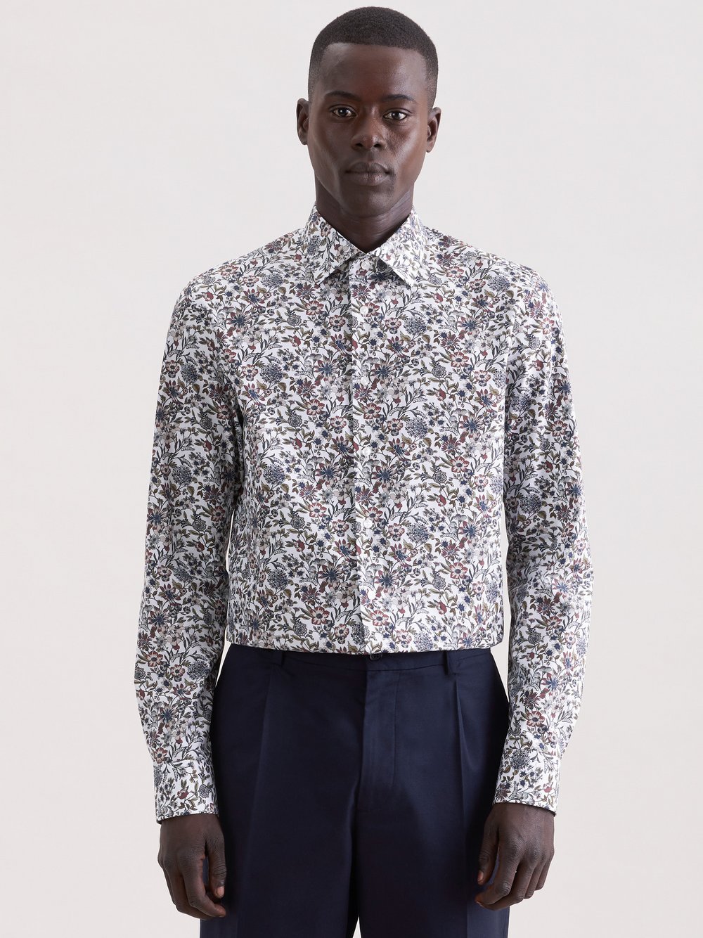 Thumbnail - Seidensticker Business Hemd Herren Slim Fit Baumwolle mehrfarbig gemustert, 37