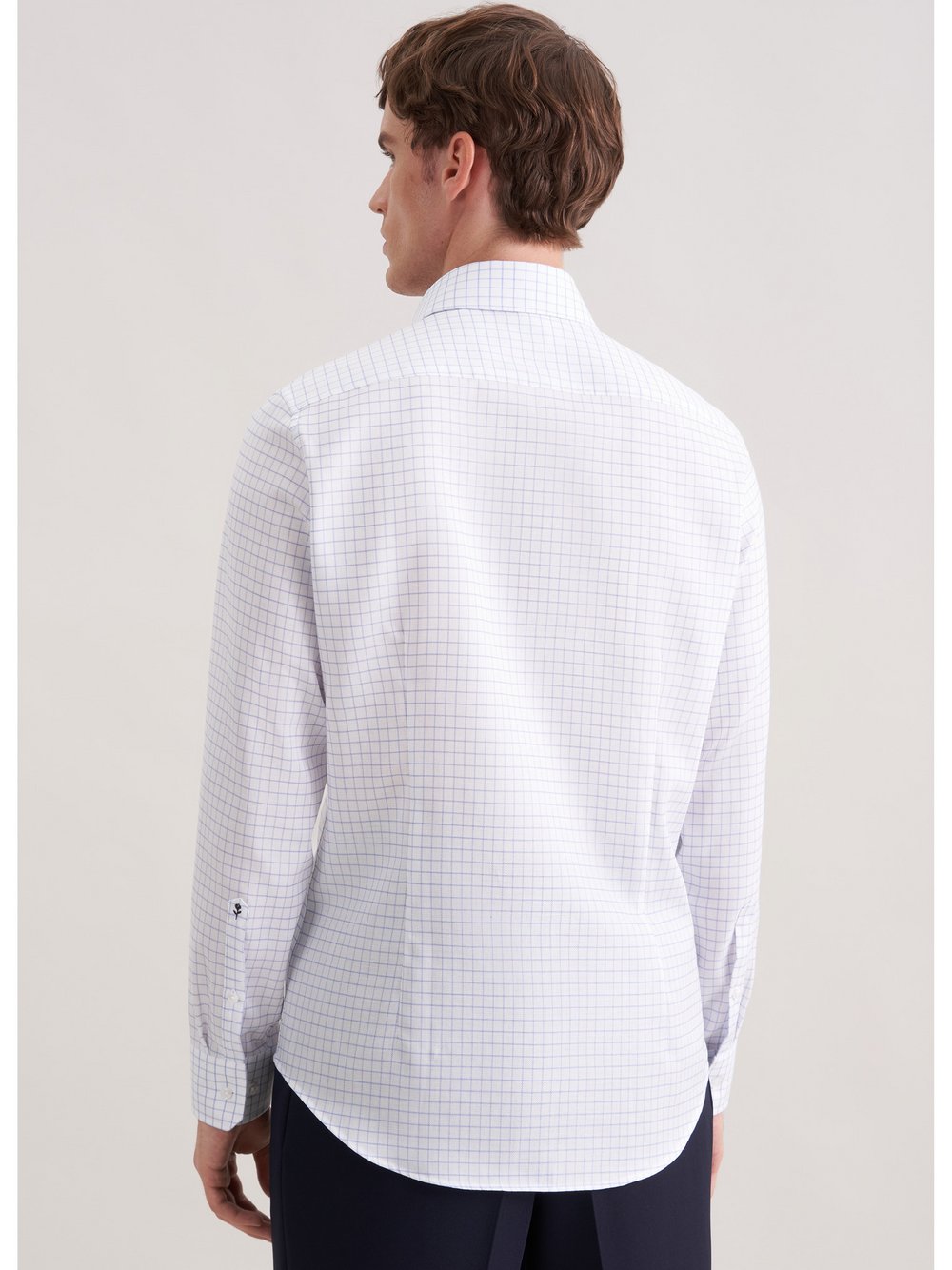 Thumbnail - Seidensticker Business Hemd Herren Slim Fit Baumwolle weiß kariert, 38