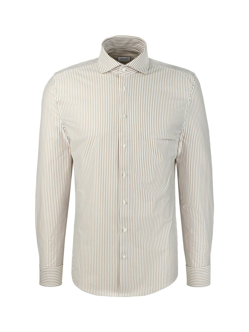 Thumbnail - Seidensticker Jerseyhemd Herren Slim Fit Baumwolle beige gestreift, 38