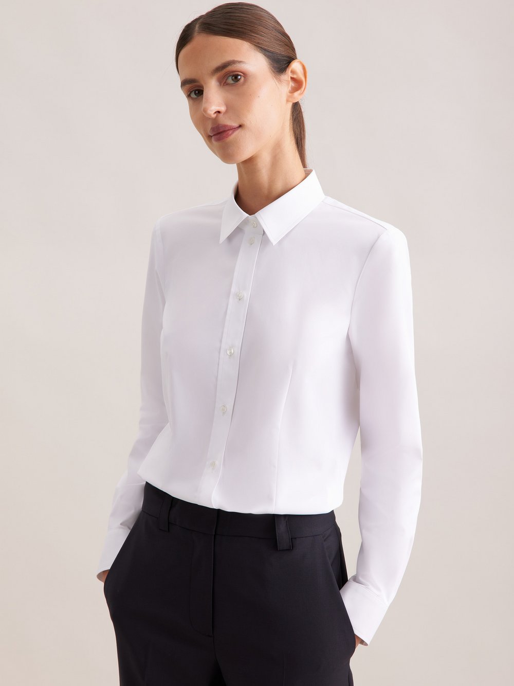 Seidensticker Klassische Bluse Damen weiß, 48