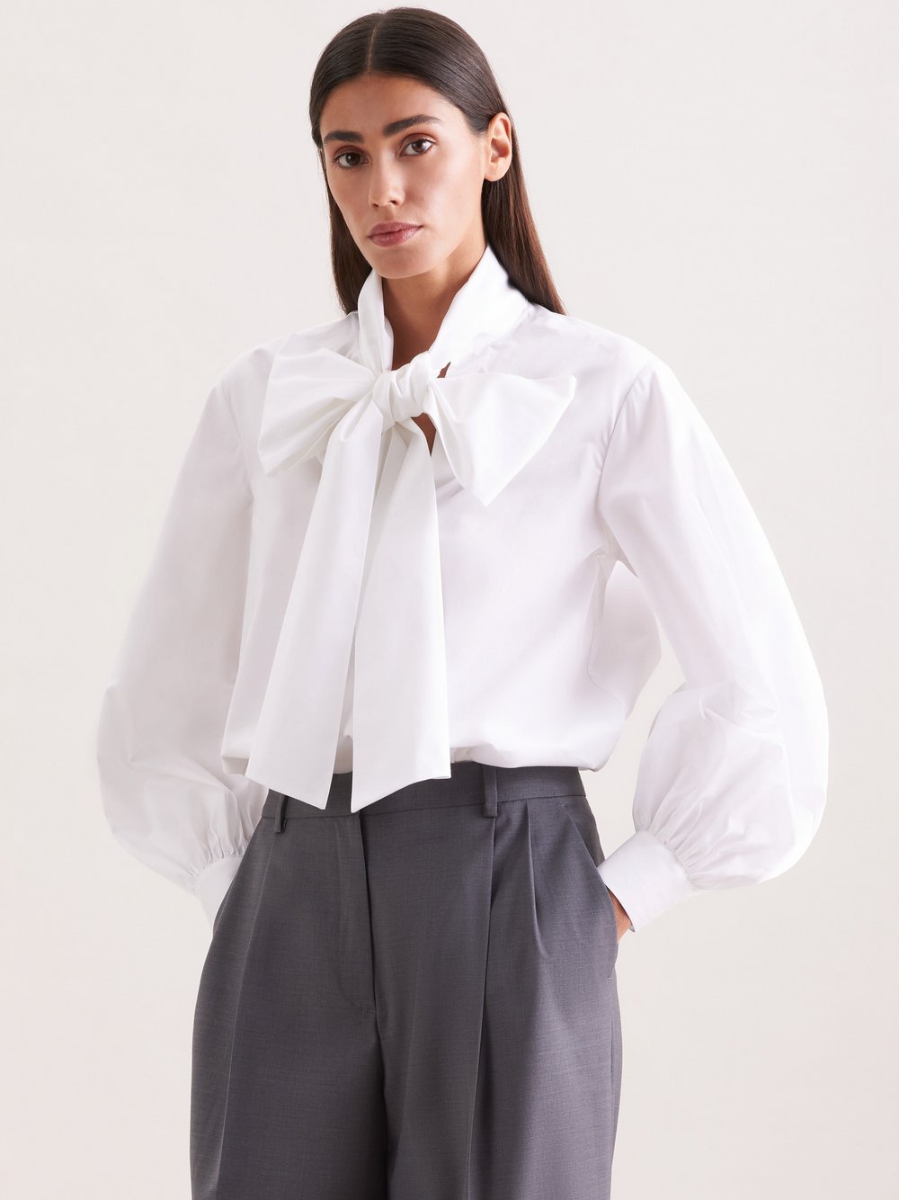 Seidensticker Schluppenbluse Damen Baumwolle weiß, 34