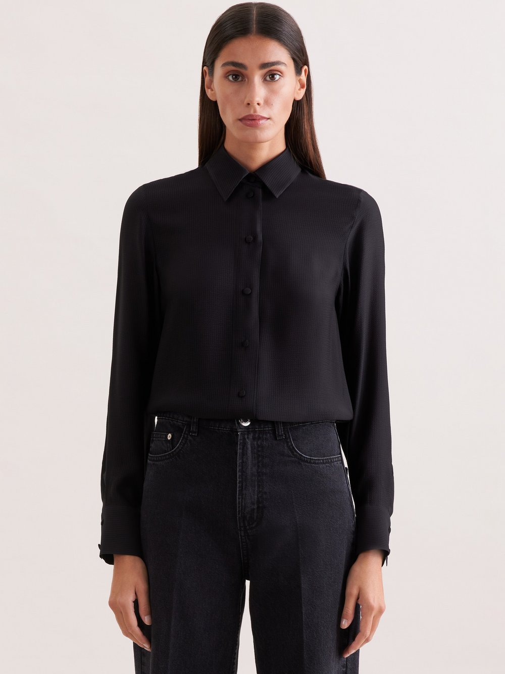 Seidensticker Hemdbluse Damen Viskose schwarz, 44