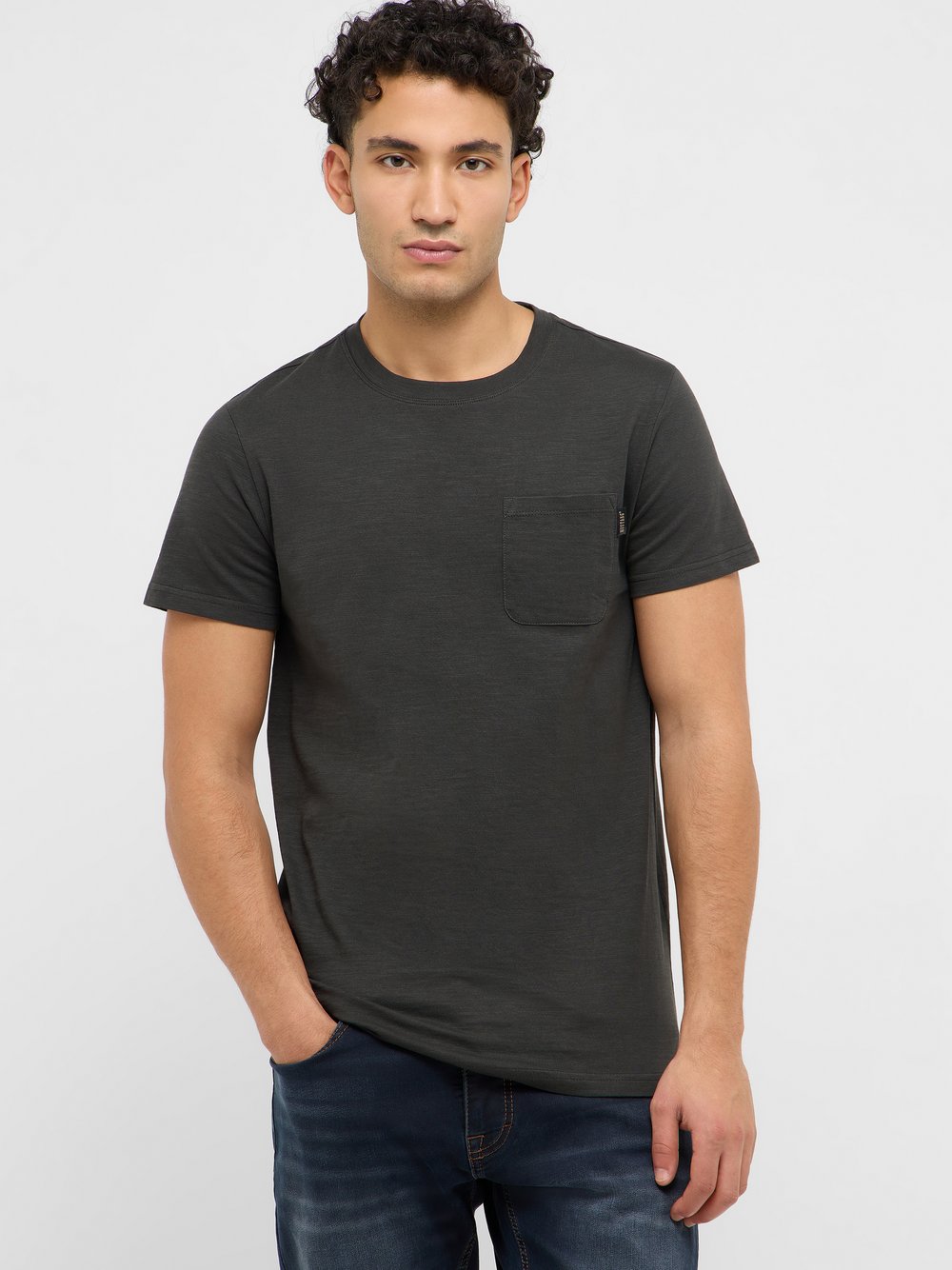 Thumbnail - Mustang T-Shirt Herren Baumwolle grau, XL