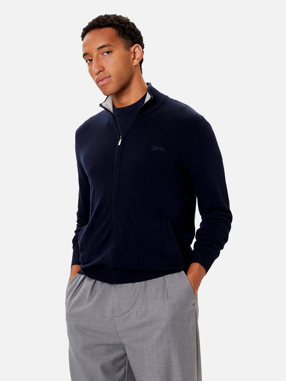 GUESS Strickjacke Herren blau, L