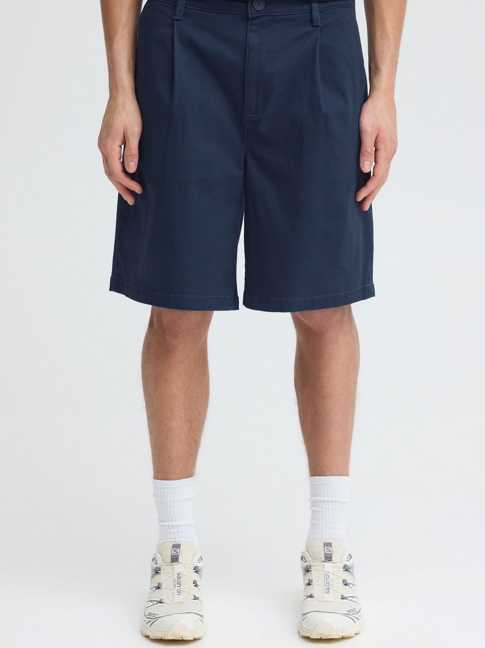 VAN GRAAF Solid Herren Blau Chinoshorts Baumwolle Groß