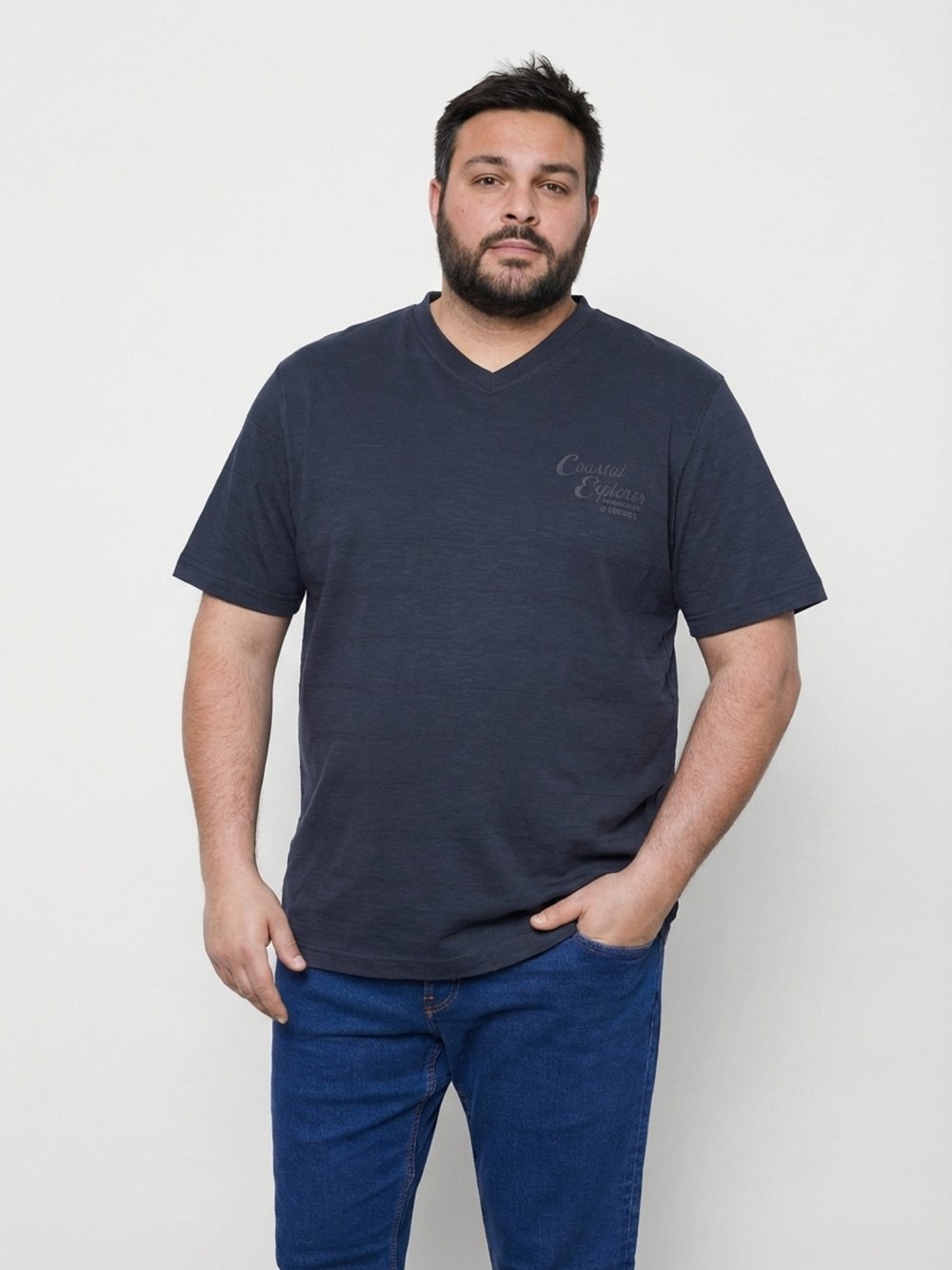 LERROS T-Shirt Herren Baumwolle blau, 4XL