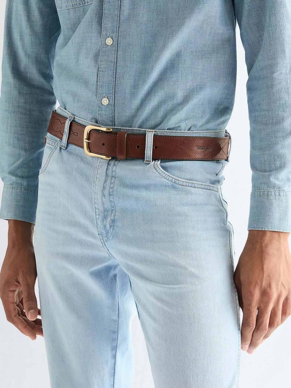 Wrangler Gürtel Herren Leder braun, 105
