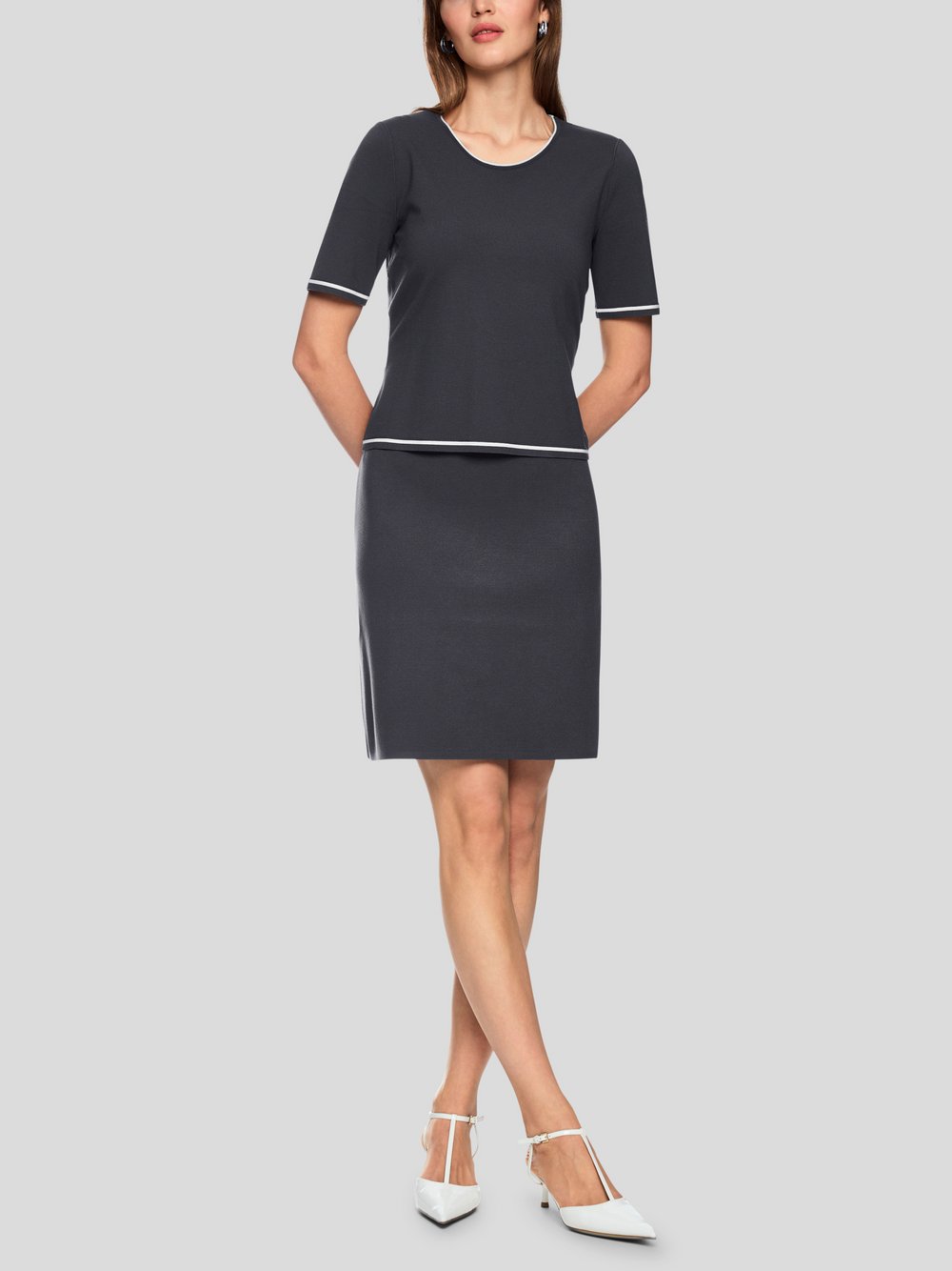 Thumbnail - Marc Cain Strickshirt Damen Viskose grau, 40