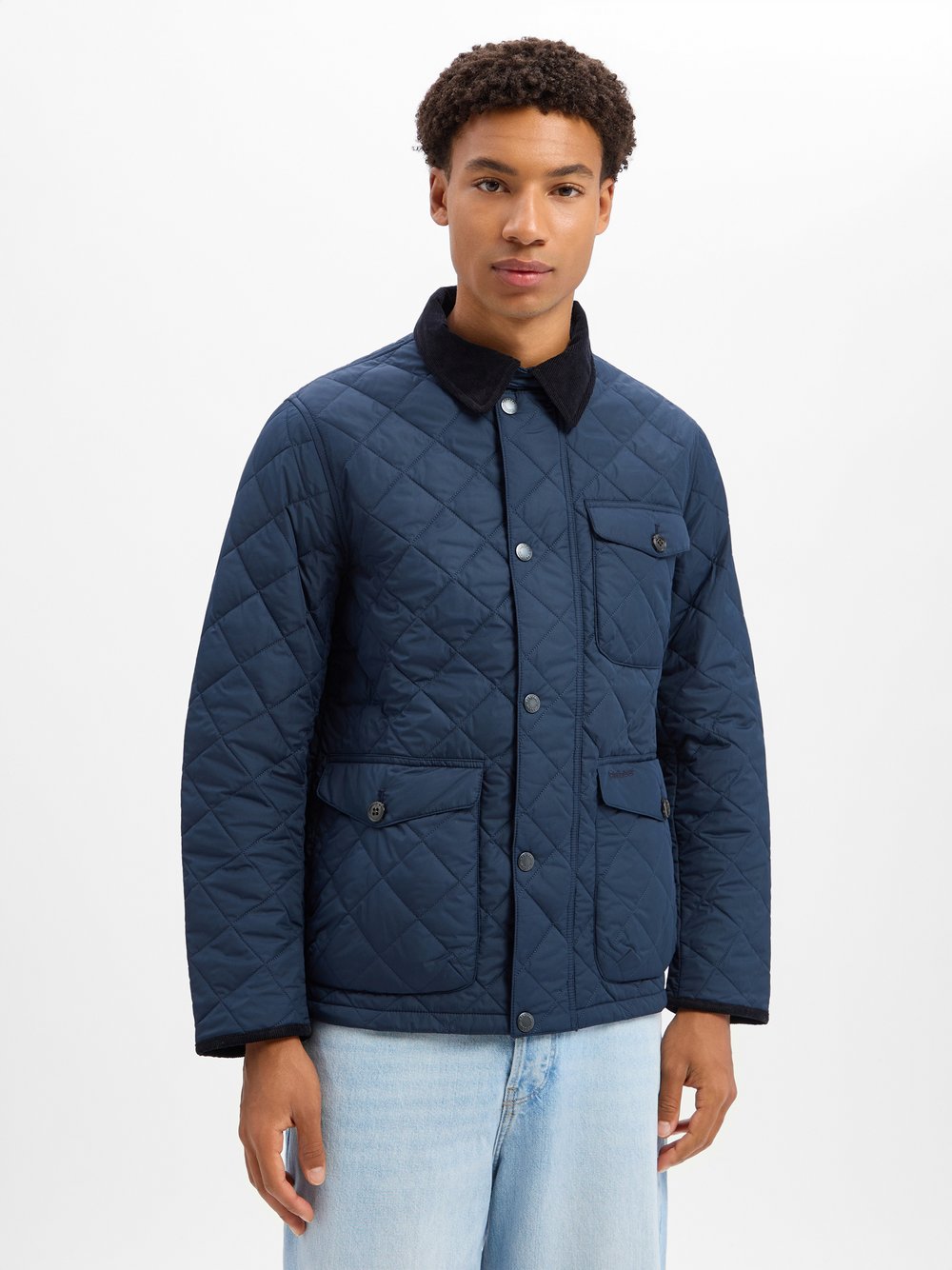 Barbour Steppjacke für Herren in Marine, Größe S, Modell MQU1808 mit klassischem Rautenmuster - Bild 3