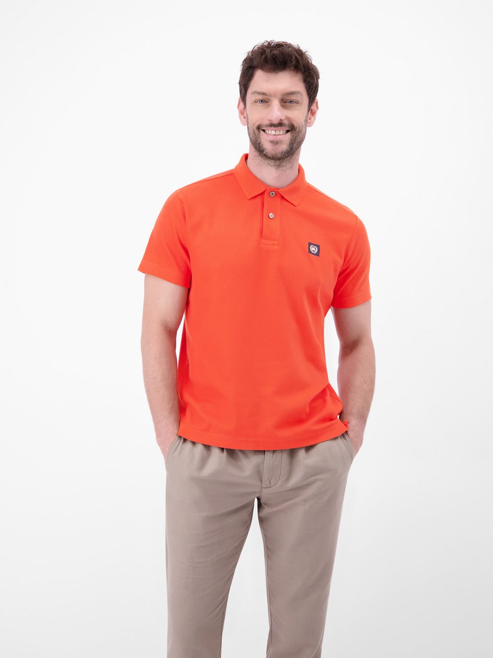LERROS Poloshirt Herren Baumwolle rot, M