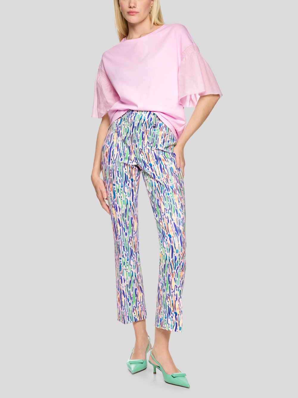 Marc Cain Hose Damen rosa gemustert, 38