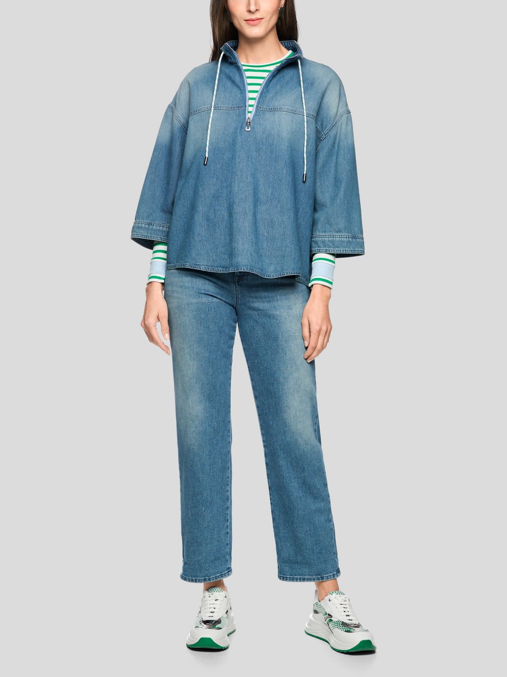 Marc Cain Bluse Damen Baumwolle blau, 46